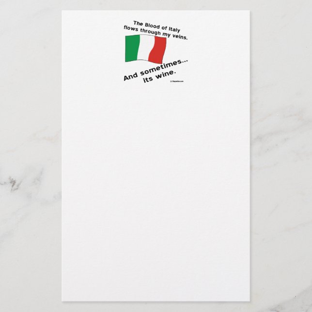 Papier Le Sang Italien Traverse La Veine Parfois Son Vin (Devant)