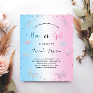 Papier Le sexe du budget révèle les papillons baby shower