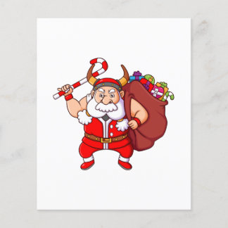 Papier le viking santa claus tient le sucre de canne a