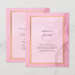 Papier LeahG Blush Pink Gold INK Ombre Wedding INVITE
