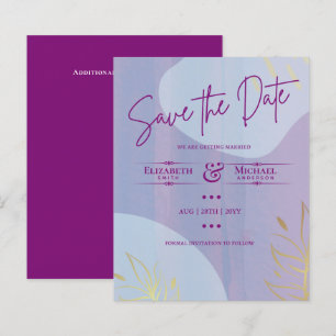Papier LeahG BUDGET Enregistrer La Date Magenta Gold Abst