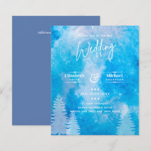 Papier LeahG BUDGET Mountain Blue Wedding Invitation