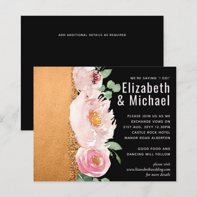 Papier LeahG Budget Rose Glamor Girly Mariage (Devant / Derrière)