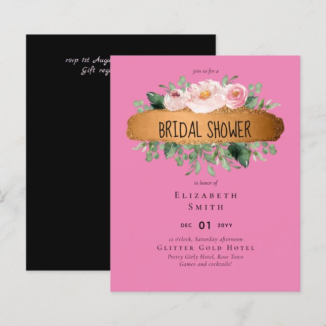 Papier LeahG Budget Rose Glamor Girly Mariage (Devant / Derrière)