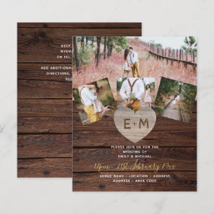 Papier LeahG BUDGET Rustic Wood Heart PHOTO MARIAGE