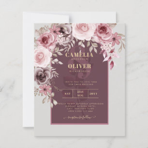 Papier LeahG Burgundy Blush Rose Roses Mariage de automne