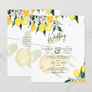Papier LeahG Citrus Lemons Budget Mariage Inviter Jaune