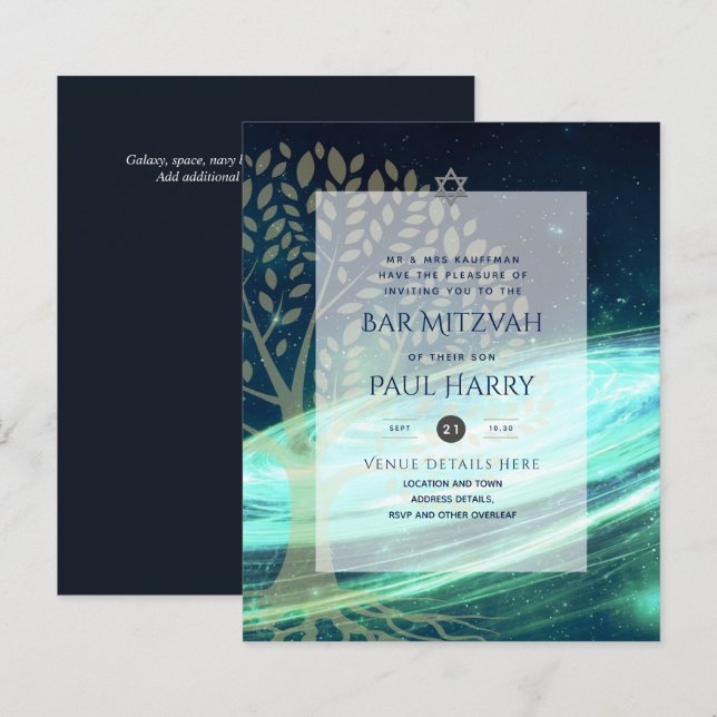 Papier LeahG Elegant Chic Bar Mitzvah Juif Torah Chic (Devant / Derrière)