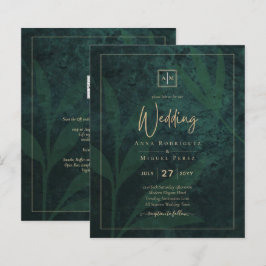 Papier LeahG Emerald Forest Green Gold Wedding Invitation