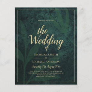 Papier LeahG Emerald Forest Green Gold Wedding Invitation