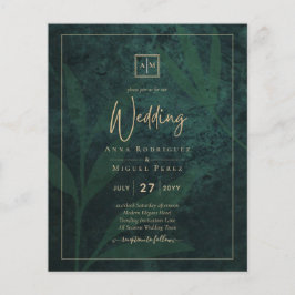 Papier LeahG Emerald Forest Green Gold Wedding Invitation