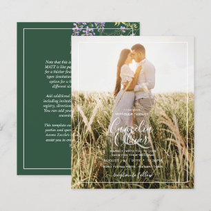 Papier LeahG Green Purple WISTERIA Wedding INVITE