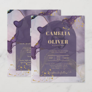 Papier LeahG Ink Ombre Violet Lavande Or Mariage
