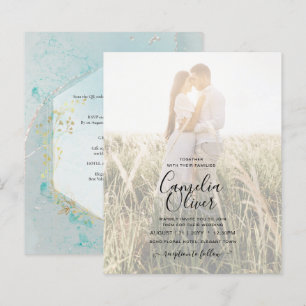 Papier LeahG INK Verre de mer Turquoise Gold Aqua INVITAT