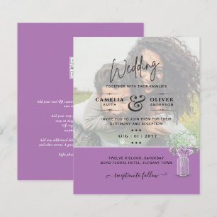 Papier LeahG PHOTO OVERLAY Gypsophila Wedding Invitation