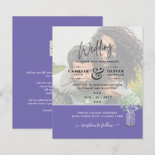 Papier LeahG PHOTO OVERLAY Gypsophila Wedding Invitation