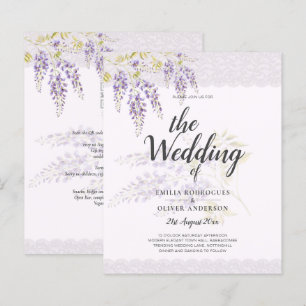 Papier LeahG Purple WISTERIA Dentelle Florale Mariage INV