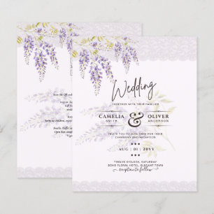 Papier LeahG Purple WISTERIA Dentelle Florale Mariage INV