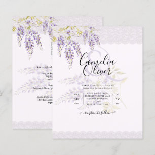 Papier LeahG Purple WISTERIA Dentelle Florale Mariage INV