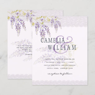 Papier LeahG Purple WISTERIA Dentelle Florale Mariage INV