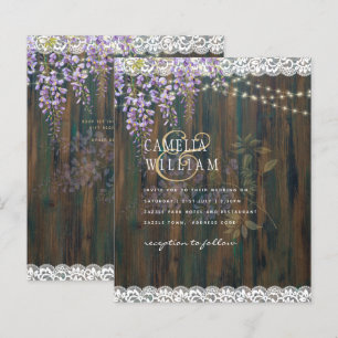 Papier LeahG Purple WISTERIA Rustic Lace Mariage