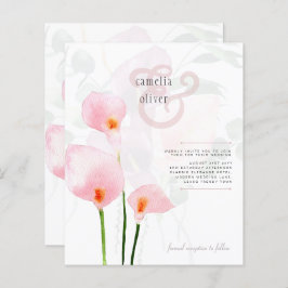 Papier LeahG Rose Calla Lily Mariage floral Invitation