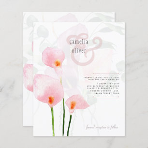Papier LeahG Rose Calla Lily Mariage floral Invitation