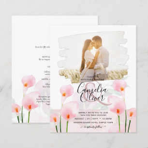 Papier LeahG Rose Calla Lily PHOTO Overlay Mariage Invite