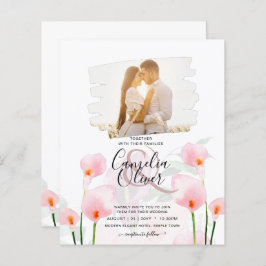 Papier LeahG Rose Calla Lily PHOTO Overlay Mariage Invite