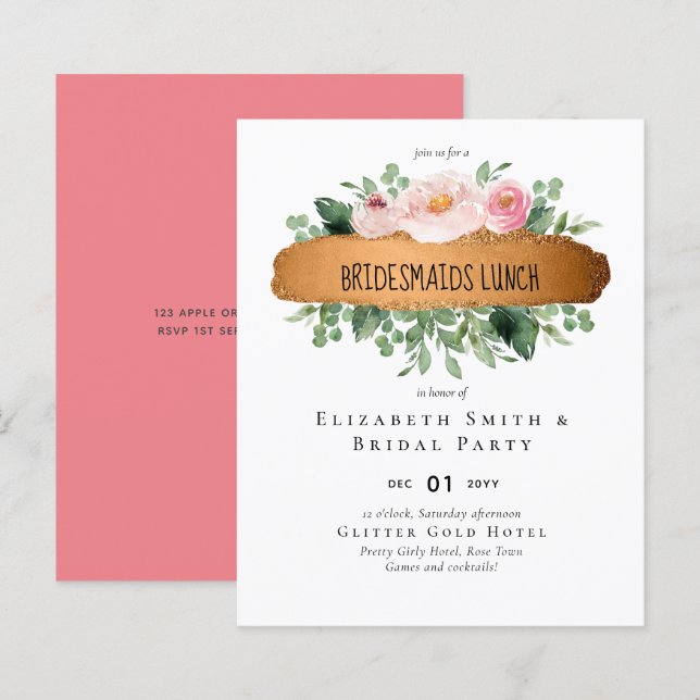Papier LeahG Rose de budget Gold Glam Mariage (Devant / Derrière)
