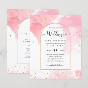 Papier LeahG ROSE OR ENCRE Mariage Abstrait INVITE