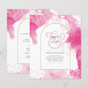Papier LeahG ROSE OR ENCRE Mariage Abstrait INVITE