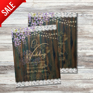 Papier LeahG Rustic WISTERIA Dentelle Floral Wedding INVI