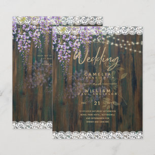 Papier LeahG Rustic WISTERIA Dentelle Floral Wedding INVI