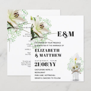 Papier LeahG Rustique Calla Lily Mariage Floral Invitatio