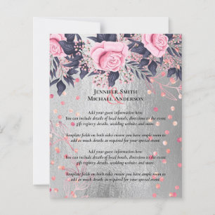 Papier LeahG Silver Navy Rosegold PInk Floral Mariage