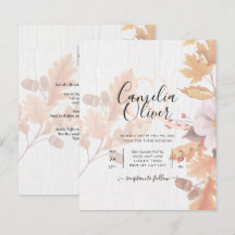 LeahG Terracotta Automne part Mariage Invitation
