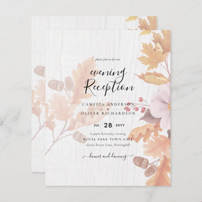 Papier LeahG Terracotta Automne part Mariage Invitation (Devant / Derrière)