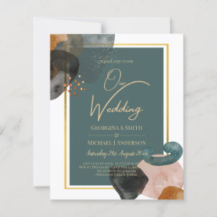 Papier Leahg TURQUOISE TONNES DE TERRE MARIAGE INVITE QR 