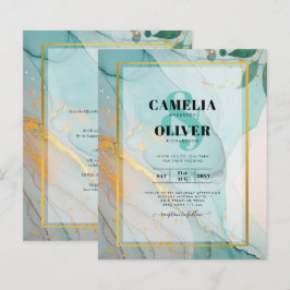 Papier LeahG Verre de mer Turquoise Gold INK Mariage INVI