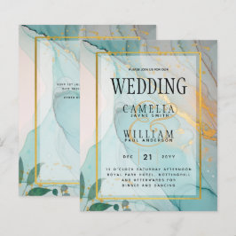 Papier LeahG Verre de mer Turquoise Gold INK Mariage INVI