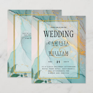 Papier LeahG Verre de mer Turquoise Gold INK Mariage INVI