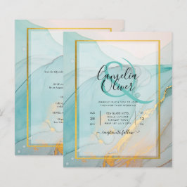 Papier LeahG Verre de mer Turquoise Gold INK Mariage INVI
