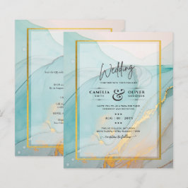 Papier LeahG Verre de mer Turquoise Gold INK Mariage INVI