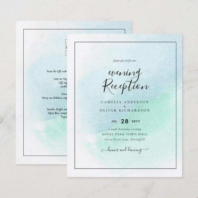 Papier LeahG Verre de mer Turquoise Turquoise Bleu Mariag (Devant / Derrière)