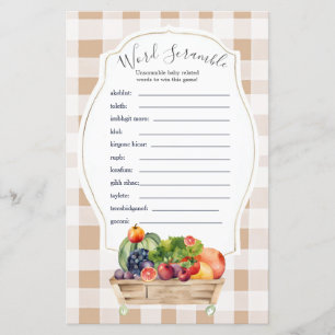 Papier Légume cultivé localement Jeu Word Scramble