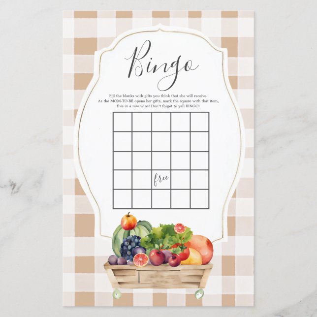 Papier Légume cultivé localement Jeux de Bingo du marché  (Devant)