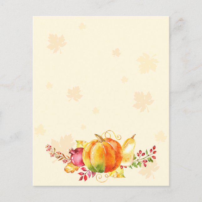 Papier Légumes d'automne, fruits Thanksgiving Lethead (Devant)