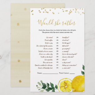 Papier Lemon Main Squeeze Voudrait-Elle Plaire Jeux