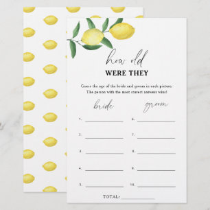 Papier Lemon - Quel âge avaient-ils la mariée